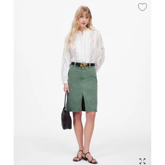 Madewell Utility Midi Skirt Sz 2 Casual Office Work Brunch Fall Minimalist - Picture 1 of 8